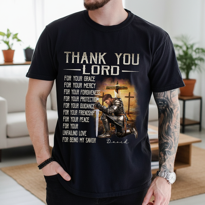 Personalized Warrior of God Thank You Lord For Your Grace T-Shirt