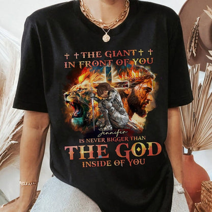 Personalized Warrior of God The Giant in Front of You T-Shirt