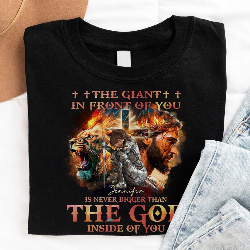 Personalized Warrior of God The Giant in Front of You T-Shirt