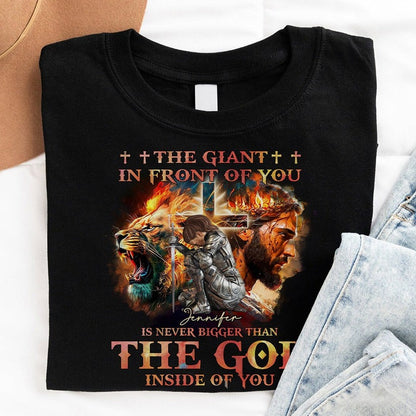 Personalized Warrior of God The Giant in Front of You T-Shirt