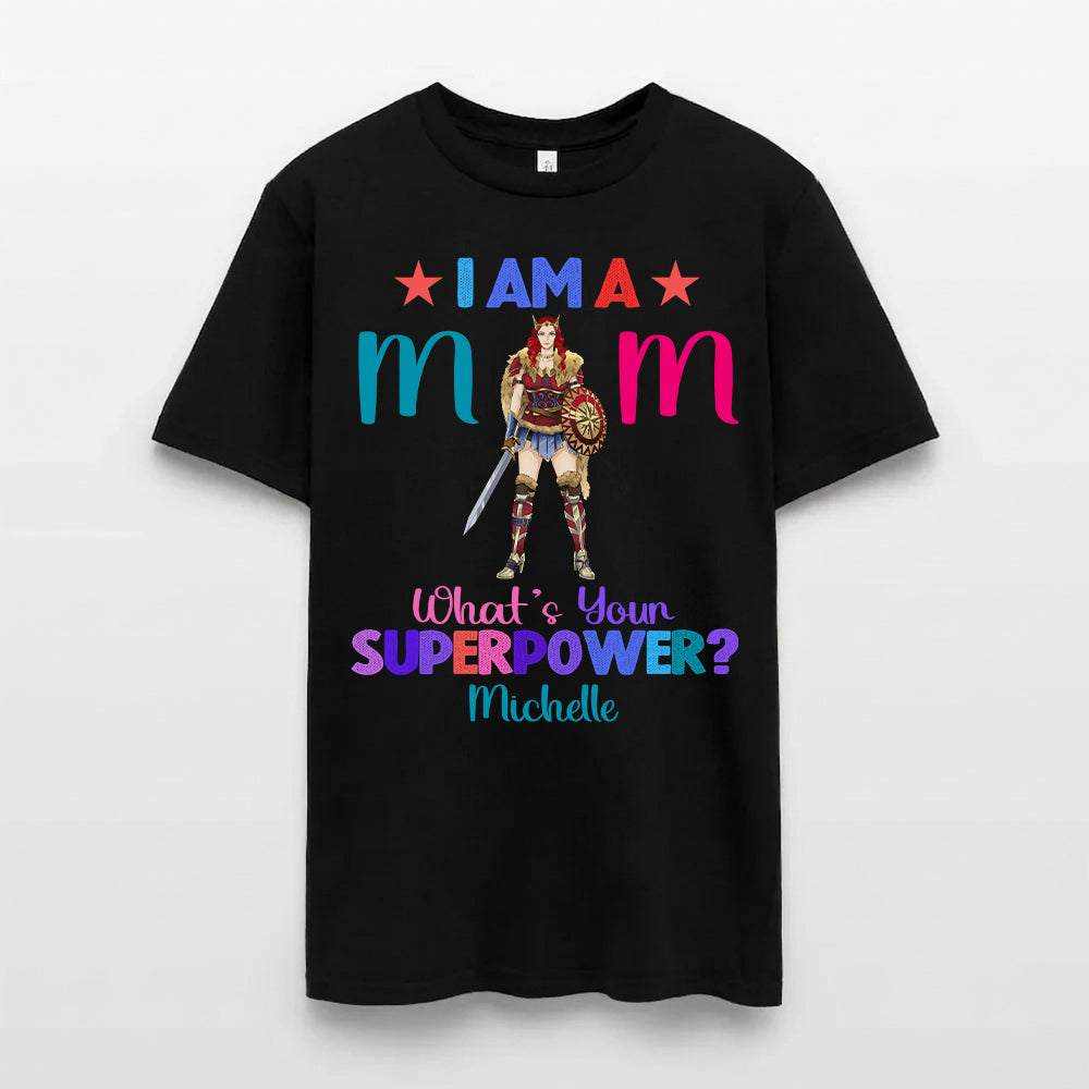 Personalized Wonder Woman Warrior I Am A Mom What's Your Superpower T-Shirt