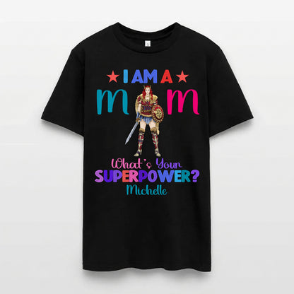 Personalized Wonder Woman Warrior I Am A Mom What's Your Superpower T-Shirt