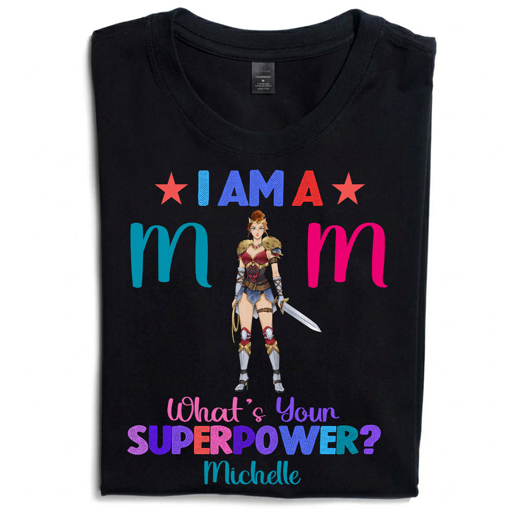 Personalized Wonder Woman Warrior I Am A Mom What's Your Superpower T-Shirt