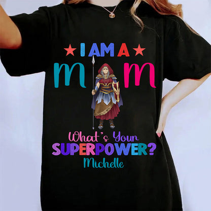 Personalized Wonder Woman Warrior I Am A Mom What's Your Superpower T-Shirt