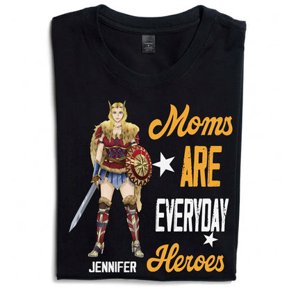 Personalized Wonder Woman Warrior Moms Are Everyday Heroes T-Shirt