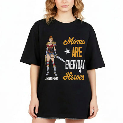 Personalized Wonder Woman Warrior Moms Are Everyday Heroes T-Shirt