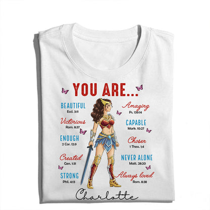 Personalized Wonder Woman Warrior You Are Beautiful Amazing Victorious Capable T-Shirt