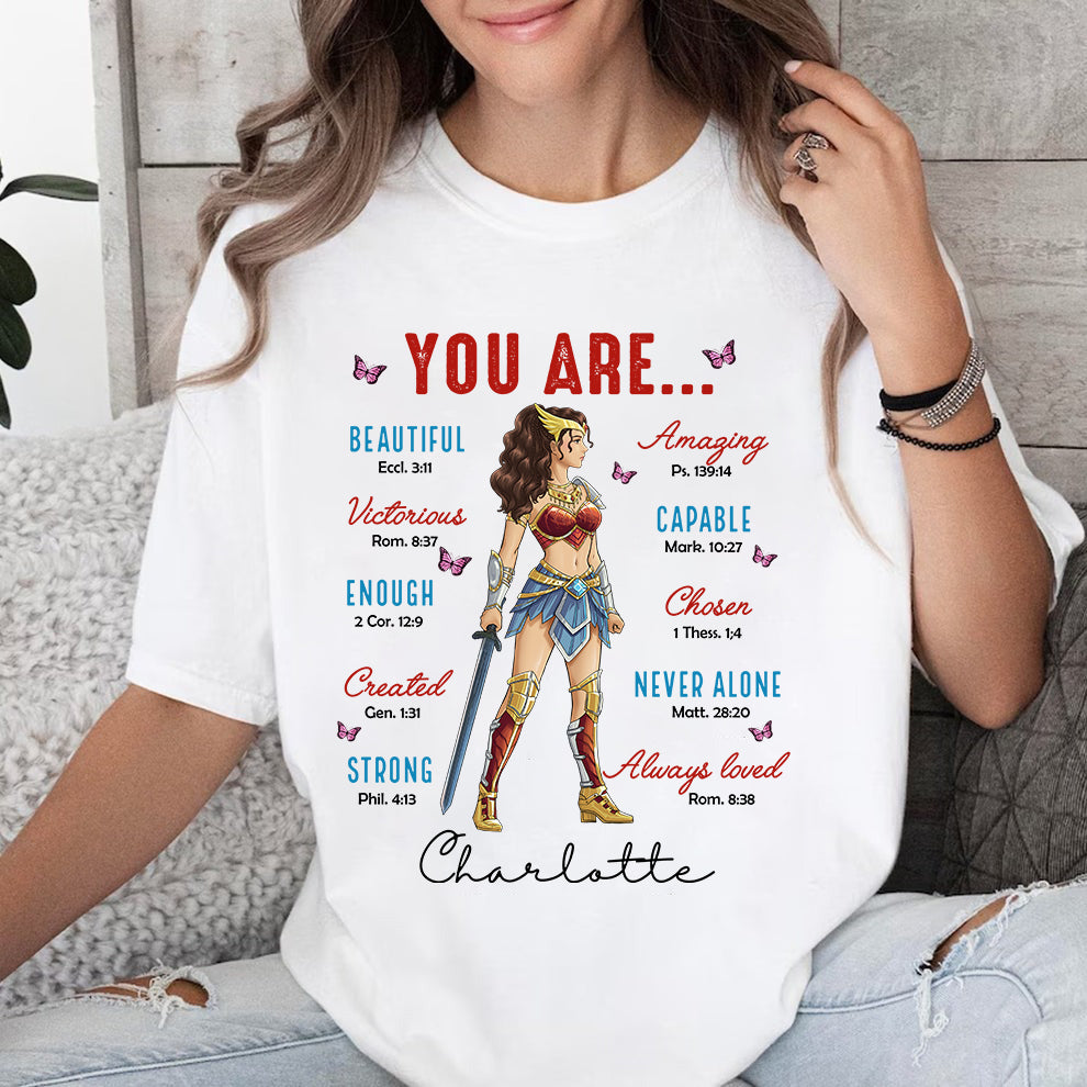 Personalized Wonder Woman Warrior You Are Beautiful Amazing Victorious Capable T-Shirt