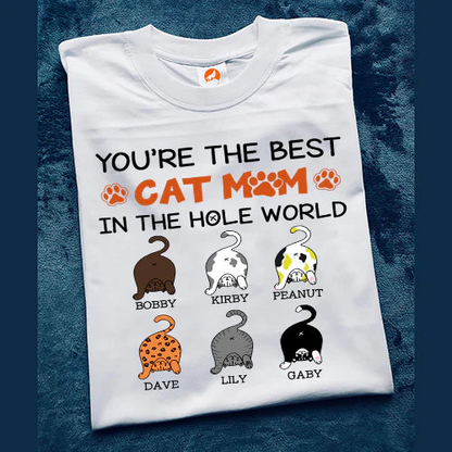Personalized Funny Cat You Are The Best Cat Mom In The Hole World T-Shirt