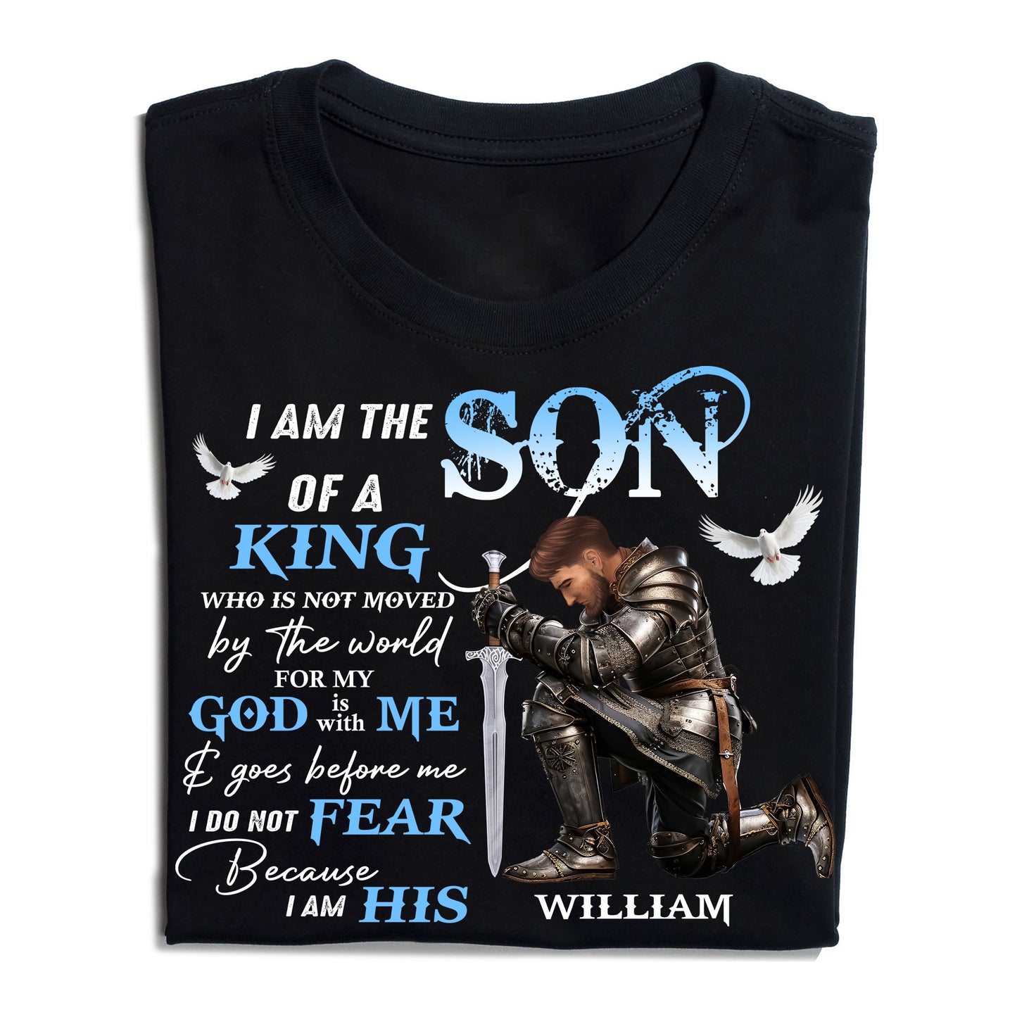 Personalized Man Warrior of God I Am the Son of a King T-Shirt