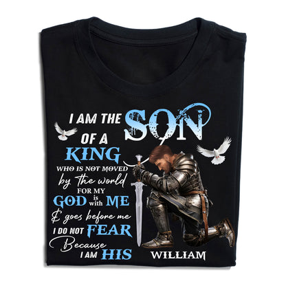 Personalized Man Warrior of God I Am the Son of a King T-Shirt
