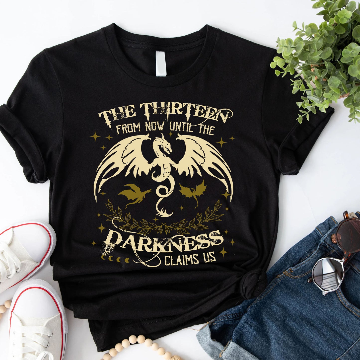 Throne Of Glass The Thirteen From Now Until The Darkness Claims Us T-Shirt