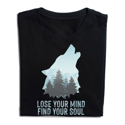 Wolf Camping Lose Your Mind Find Your Soul T-Shirt